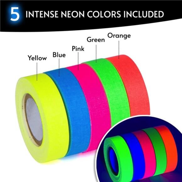 Blacklight Reactive Glow Tape | Premium UV Fluorescent Neon Party Gift for Event - Picture 3 of 7